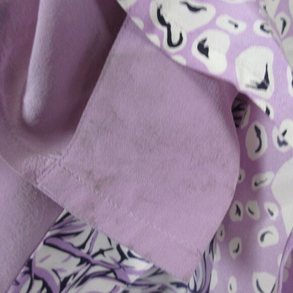 Koos of Course Silk Button Front Blouse Women 1X Purple Art to Wear Floral 162 - Picture 5 of 11